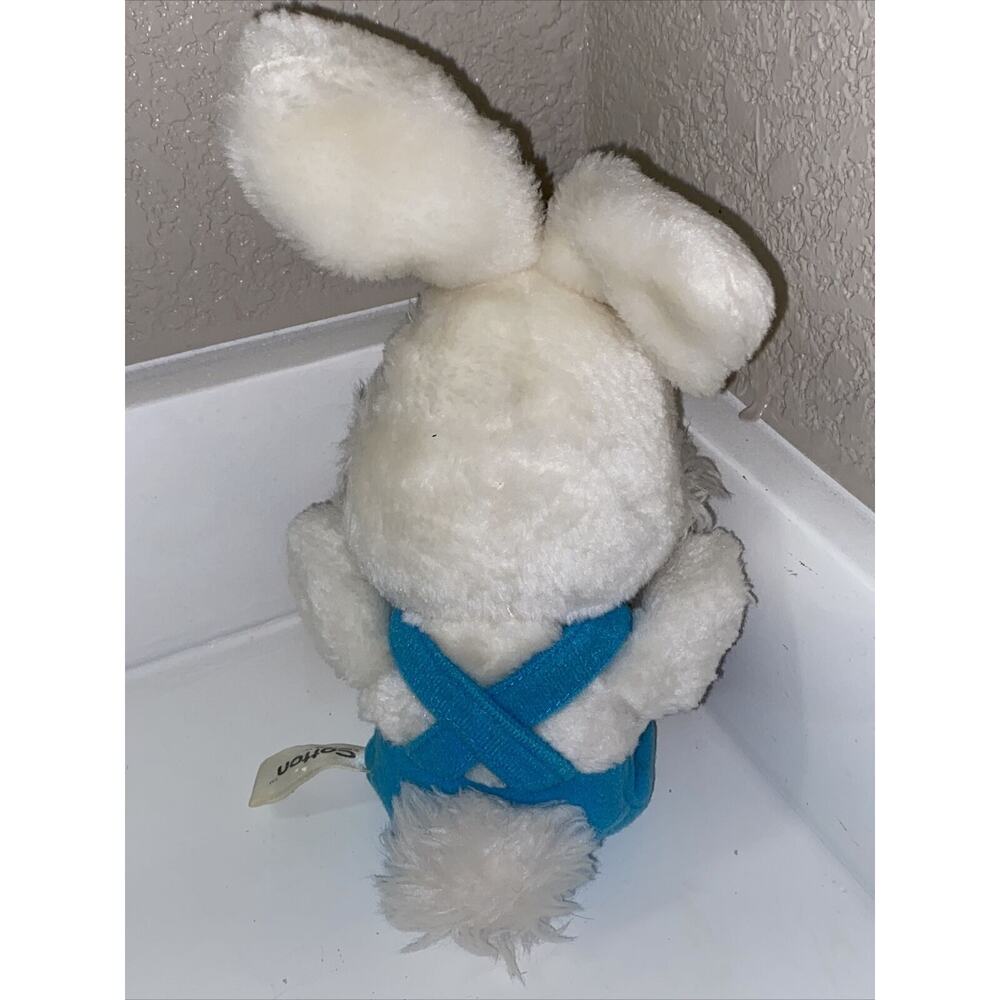 Plush Stuffed Bunny Rabbit Easter Cotton Tail 12” 1983 Plough California Vintage - Picture 2 of 7